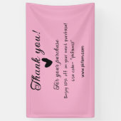 Dank je voor de aankoop roze familiebedrijf detail spandoek (Verticaal)