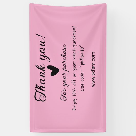 Dank je voor de aankoop roze familiebedrijf detail spandoek (Verticaal)