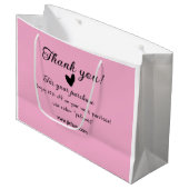 Dank je voor de aankoop van roze familiebedrijf de groot cadeauzakje (Voorkant Gekanteld)