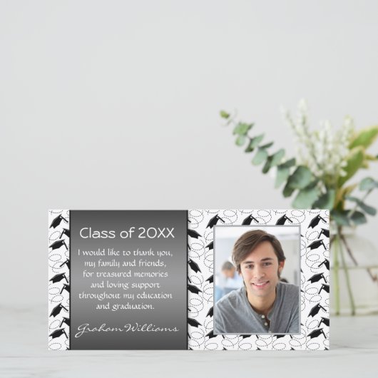 Dank je voor de afstuderen met mortel bedankkaart (Staand voorkant)