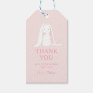 Dank je voor de konijn babyshower cadeaulabel