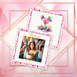 Dank je voor de Pretty in Pink 30ste verjaardagsvi Bedankkaart