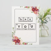 Dank je voor de scheikunde bedankkaart (Staand voorkant)