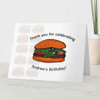 Dank je voor het Burger Verjaardagsfeestje Bedankkaart