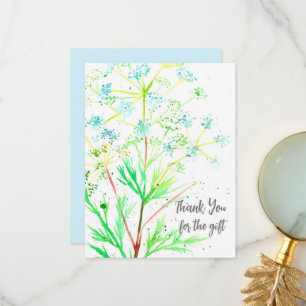 Dank Je Voor het Cadeau Blauwe Wilde Bloemen Water Bedankkaart