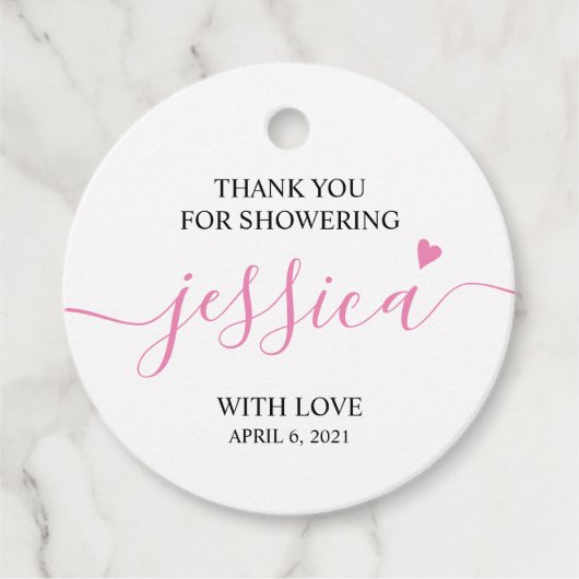 Dank je voor het douchen Meisje Baby Shower Bedankjes Labels (Voorkant)