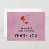 Dank je voor het haar en de make-up briefkaart (Voorkant / Achterkant)