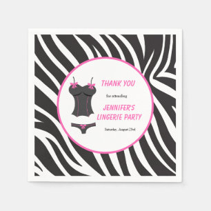 Dank je voor het hete roze lingeriefeest servet