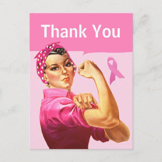 Dank je voor het lintje voor borstkanker bewustzij briefkaart (Voorkant)