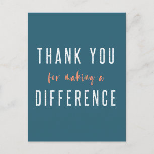 Dank je voor het maken van een verschil   Teal Ora Briefkaart