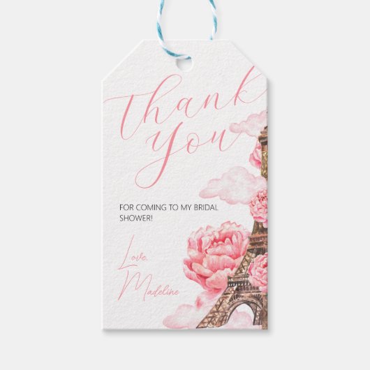 Dank je voor het Paris Bruidsuitje Cadeaulabel (Voorkant)