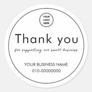 Dank je voor het steunen van onze kleine ondernemi ronde sticker