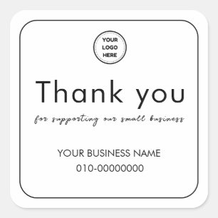 Dank je voor het steunen van onze kleine ondernemi vierkante sticker