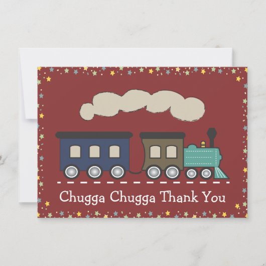 Dank je voor het treinfeestje voor kinderen bedankkaart (Voorkant)