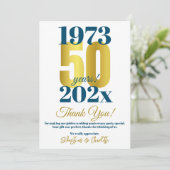 Dank je voor je 50-jarig huwelijksfeest bedankkaart (Staand voorkant)