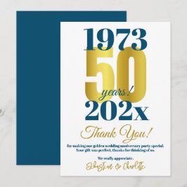 Dank je voor je 50-jarig huwelijksfeest bedankkaart