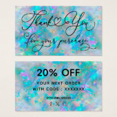 dank je voor je aankoop blauw opaal visitekaartje (Voorkant /achterkant)