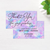 dank je voor je aankoop nep glinster opaal visitekaartje (Bureau)