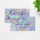 dank je voor je aankoop paarse opaal visitekaartje (Bureau)