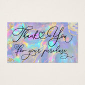 dank je voor je aankoop paarse opaal visitekaartje (Voorkant)