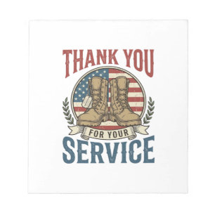 Dank je voor je dienst Militair Laarzen T-shirt De Notitieblok