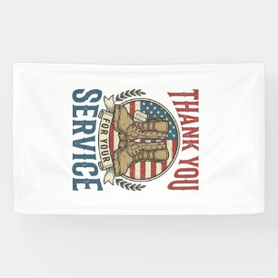 Dank je voor je dienst Militair Laarzen T-shirt De Spandoek