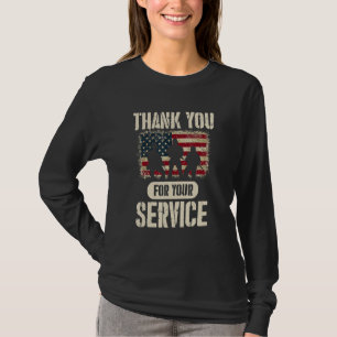 Dank je voor je dienst US-vlag patriottische veter T-shirt