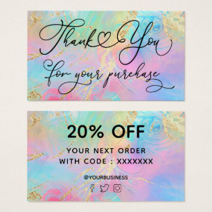 dank je voor je koopvloeistof marmer visitekaartje