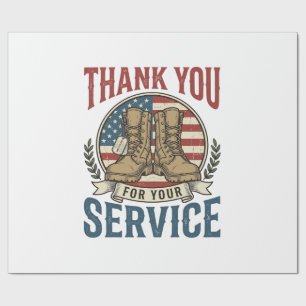 Dank je voor je service militair laarzen shirt De Cadeaupapier