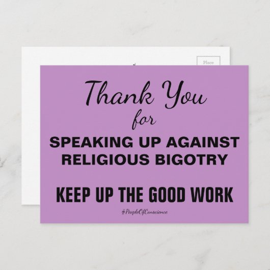 Dank je voor je uitspreken tegen antisemitisme briefkaart (Voorkant / Achterkant)