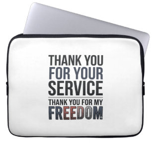 Dank je voor mijn vrijheid Patriottisch Veteranen Laptop Sleeve