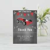 Dank je voor Racecar-verjaardag Bedankkaart (Staand voorkant)