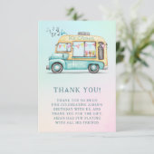 Dank je voor verjaardagsfeestje met ijsauto in de bedankkaart (Staand voorkant)