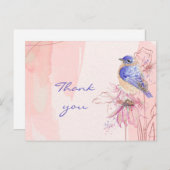 Dank je Watercolor Bluebird Vogelentuin Briefkaart (Voorkant / Achterkant)