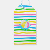 Dank je waterslide zomer roze feestje cadeaulabel (Achterkant)