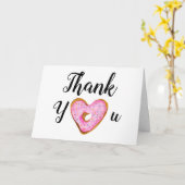 Dank je Waterverf Hart Donut Kaart (Gele Bloem)