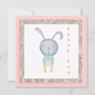 Dank je Waterverf Pink Polka Dot en Rabbit