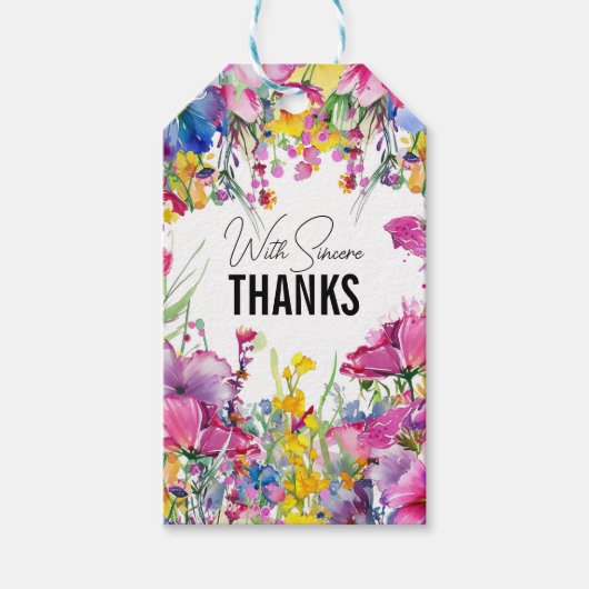 🌺🌸🏵️Dank JE WEI Bloesems Cadeaulabel (Voorkant)