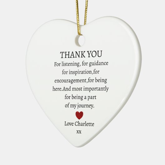 Dank je wel aandenken | Persoonlijke dank u Keramisch Ornament (Links)