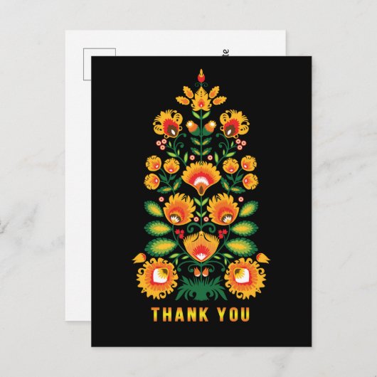 Dank je wel aanpasbare folklore ansichtkaart briefkaart (Voorkant / Achterkant)