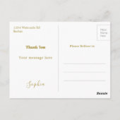 Dank je wel Afstuderen Modern Roze Foto Goud  Briefkaart (Achterkant)