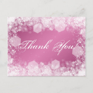 Dank je wel Baby shower Night Sparkle Pink Briefkaart