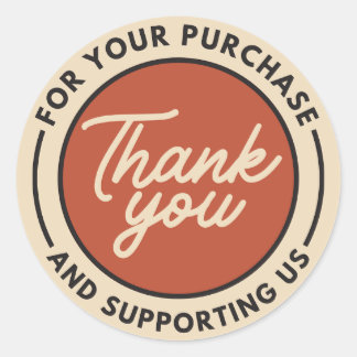 Dank je wel Beige red Ronde Sticker