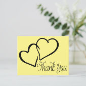Dank je wel, Black and Yellow Hearts Post Kaart (Staand voorkant)