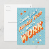 Dank je wel blij administratief personeel feestdagenkaart (Voorkant / Achterkant)