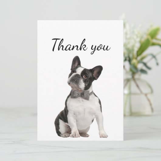 Dank je wel Boston Terrier Dog Pet Animal Bedankkaart (Staand voorkant)