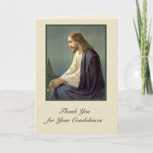 Dank Je Wel Condoleance Sympathie Droevige Jezus Bedankkaart
