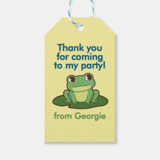 Dank je wel Cute Green Frog verjaardagsfeestje Fav Cadeaulabel