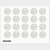 Dank je wel de groene olievloeistof Rustic Wedding Ronde Sticker (Vel)