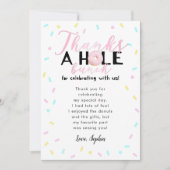 Dank je wel Donut Thema Verjaardagsfeestje Bedankkaart (Voorkant)